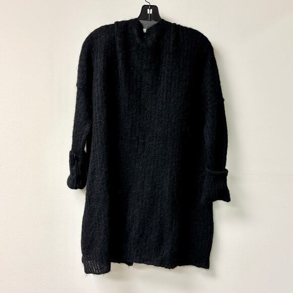 Free People Weekend Getaway Open Front Cardigan Sweater Black Women's Size M - Picture 3 of 5